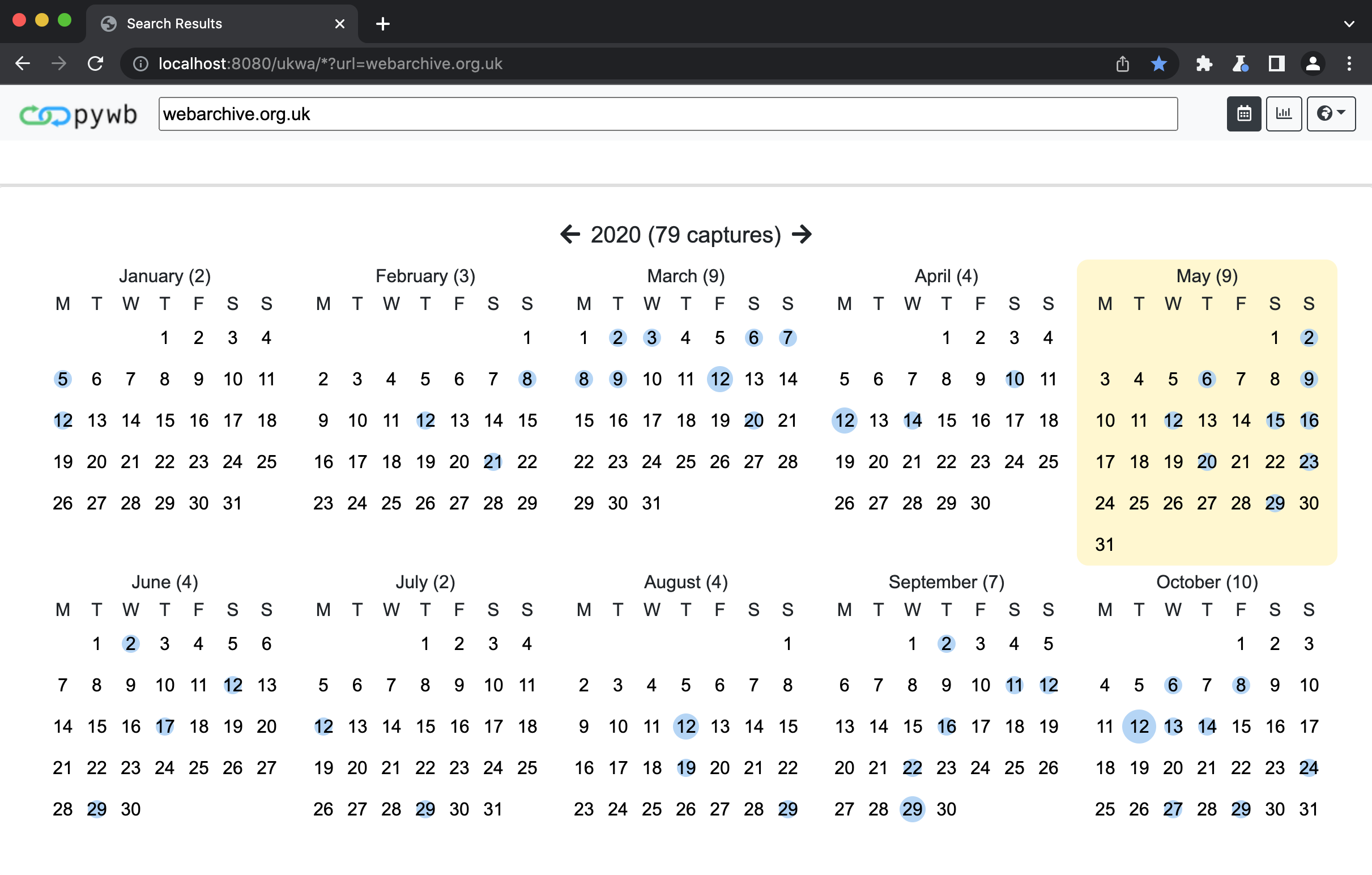 Calendar UI Screenshot